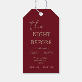 Chic Burgundy die Nacht vor Hochzeit Vielen Dank Geschenkanhänger