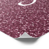 Chic Burgundy Glitzer Weihnachts-Party Willkommen Poster (Ecke)