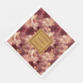 Chic Burgundy Gold Blush Wedding Paper Napkins Serviette (Ecke)