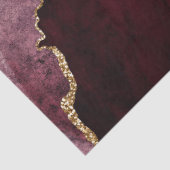 Chic Burgundy Gold Glitzer Agate Monogram Seidenpapier (Detail)