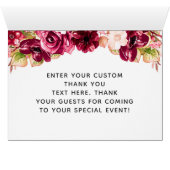 Chic Burgundy Green & Blush Pink Danke Foto (Innenansicht Horizontal (Unten))