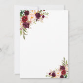 Chic Burgundy Handwriting Brunch und Bubbly Einladung (Rückseite)