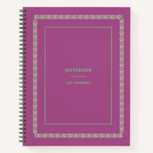 Chic Burgundy Maroon Notebook individuell anpassen Notizblock (Vorderseite)