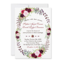 Chic Burgundy Marsala Floral Wreath Wedding