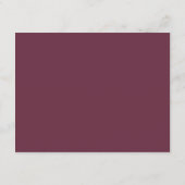 Chic Burgundy Marsala und White Empfang Wedding Begleitkarte (Rückseite)