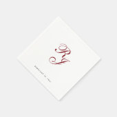 Chic Burgundy Monogram Wedding Napkins Serviette (Ecke)