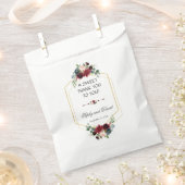 Chic Burgundy Navy Blue Floral Wedding DANKE Geschenktütchen (Ausgeschnitten)