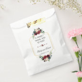 Chic Burgundy Navy Blue Floral Wedding DANKE Geschenktütchen (Versiegelt)