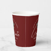 Chic Burgundy Personalisiert Graduation Party Pappbecher (Rechts)