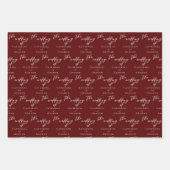 Chic Burgundy Personalisiert Wedding Geschenkpapier Set (Vorderseite)