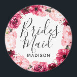Chic Burgundy & Pink Blumenwerfer Bridesmaid Magnet<br><div class="desc">Chic Burgundy Green & Blush Pink Aquarell Blumenreath Wedding Monogram Summer oder Spring Blumen mit Watercolor Grün,  Moderne und Script Schriftart,  und elegantes Blumendesign. Trendy und Chic Wedding Bridesmaid Magnet! ~ Karo mein Shop zu sehen,  die gesamte Hochzeitssuite für dieses Design!</div>
