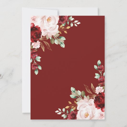 Chic Burgundy Pink Brautparty Teezeremonie Party Einladung (Rückseite)