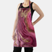 Chic Burgundy Pink Rose Agate Gold Glitter Marble Schürze (InSitu)
