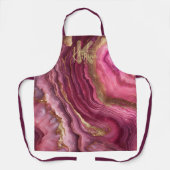 Chic Burgundy Pink Rose Agate Gold Glitter Marble Schürze (Vorderseite)