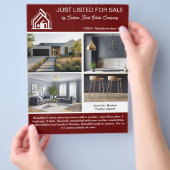 Chic Burgundy Real Estate Home Listing 2 Sided Flyer (Hand)