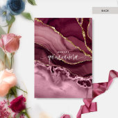 Chic Burgundy Red, Berry Blue Floral Quinceañera Einladung