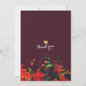 Chic Burgundy Red Floral String Lights Babydusche Einladung (Rückseite)