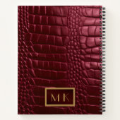 Chic Burgundy Red Imitats Crocodile Business Notizblock (Rückseite)