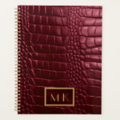 Chic Burgundy Red Imitats Crocodile Business Planer (Vorderseite)