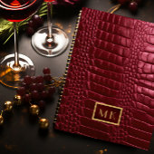 Chic Burgundy Red Imitats Crocodile Business Plann Planer