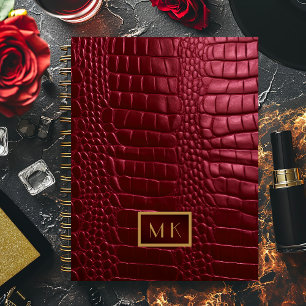 Chic Burgundy Red Imitats Crocodile Business Plann Planer