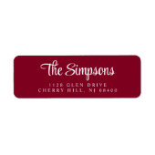 Chic Burgundy Red Rücksendeadresse (Vorne)