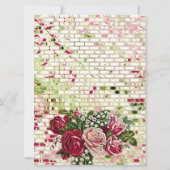 Chic Burgundy Red Rustic Rose Personalisiert Einladung (Rückseite)