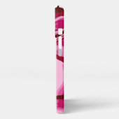 Chic Burgundy Rosa Marmor Abstrakt iPhone Hülle (Linke Seite)