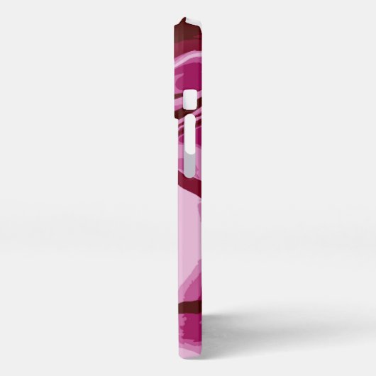 Chic Burgundy Rosa Marmor Abstrakt iPhone Hülle (Linke Seite)