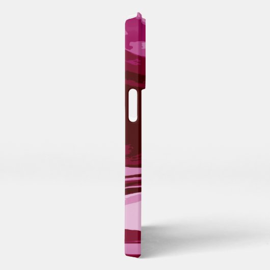 Chic Burgundy Rosa Marmor Abstrakt iPhone Hülle (Rechte Seite)