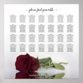 Chic Burgundy Rose 28 Table Wedding Seating Chart Poster (Vorne)