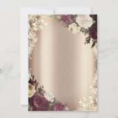 Chic Burgundy Rose, Spitzenruhestand Einladung (Rückseite)