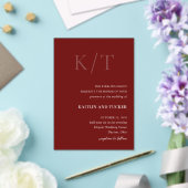 Chic Burgundy Rust Bold Monogram Elegant Wedding Acryleinladungen (In Situ (Hochzeit))