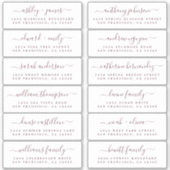 Chic Burgundy Script Wedding Guest Address Labels (Vorderseite)
