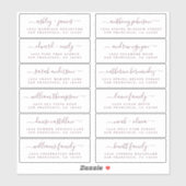 Chic Burgundy Script Wedding Guest Address Labels (Blatt)