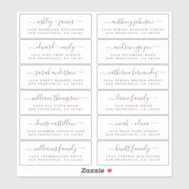 Chic Burgundy Script Wedding Guest Address Labels