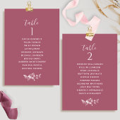 Chic Burgundy Sitzplan Cards mit Gästennamen