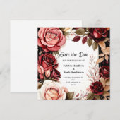Chic Burgundy Typografie Save The Date (Vorne/Hinten)