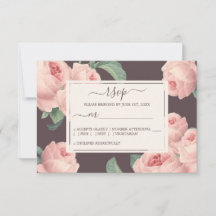 Chic Burgundy Vintag Pink Rose Wedding