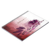 Chic Burgundy Watercolor Floral Monogram Notizblock (Linke Seite)