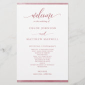 Chic Burgundy Watercolor Frame Wedding Program (Vorderseite)