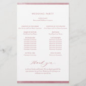 Chic Burgundy Watercolor Frame Wedding Program (Rückseite)