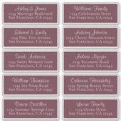 Chic Burgundy Wedding Guest Address Labels (Vorderseite)