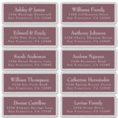 Chic Burgundy Wedding Guest Address Labels (Vorderseite)
