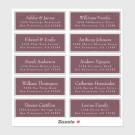 Chic Burgundy Wedding Guest Address Labels