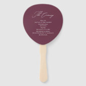 Chic Burgundy Wedding Program Fan Fächer (Rückseite)