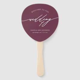 Chic Burgundy Wedding Program Fan Fächer