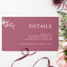 Chic Burgundy Wedding Website / Details Begleitkarte
