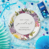 Chic Burgundy Yellow Pink Foto Abschluss Pappteller (Party)