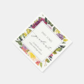 Chic Burgundy Yellow Pink Foto Abschluss Serviette (Ecke)